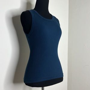 HARD TAIL Navy Ribbed Tank Top O/S